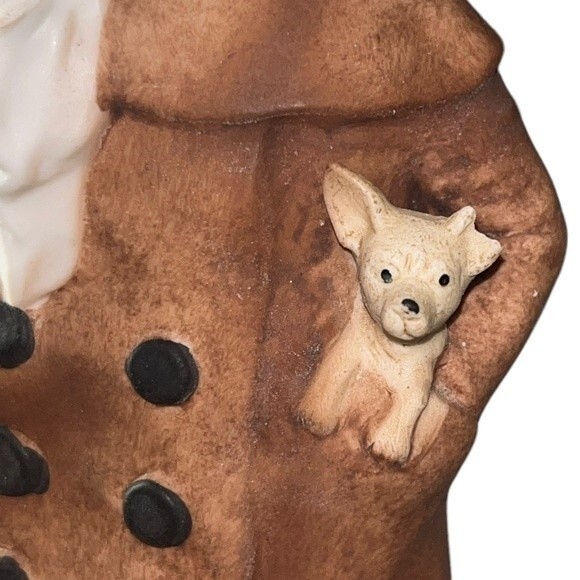 Lefton Vintage 1950s Porcelain Hand-painted Figurine Boy in Coat & Hat w/ Dog - Picture 9 of 14